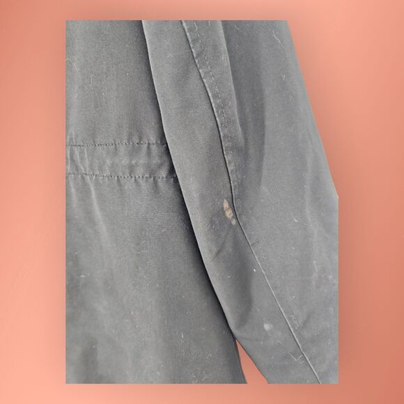 Levi's Black Arctic Cloth Parka Hooded Jacket w/ Hood Faux Fur Medium - Picture 6 of 13